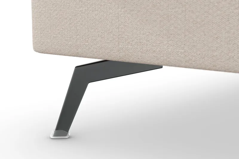 Ocean Lyx 6-sits Vänstervänd U-formad Soffa med Divan och Schäslong + Fotpall i Tyg - Beige - Möbler - Soffa - Divansoffor & schäslongsoffa