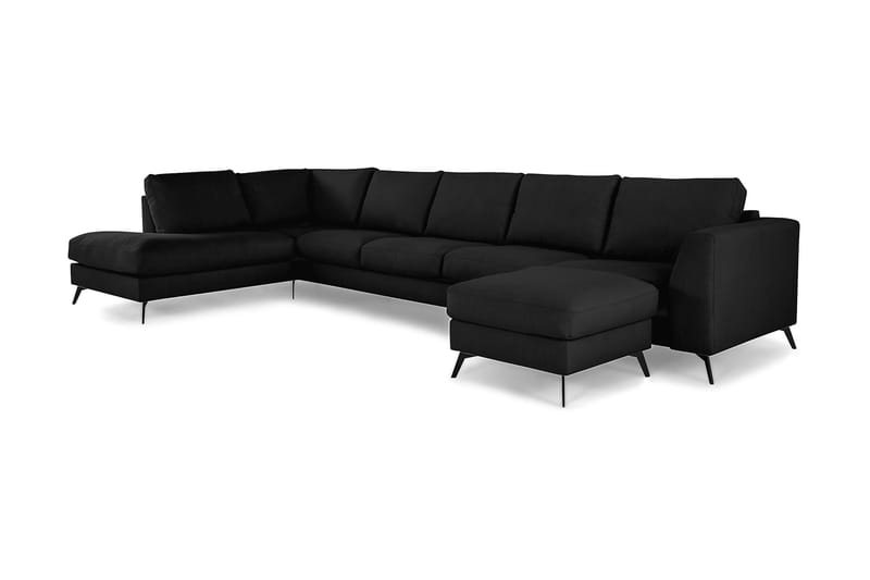 Ocean Lyx U-soffa med Schäslong Vänster - Linnesvart - Möbler - Soffa - U-soffa