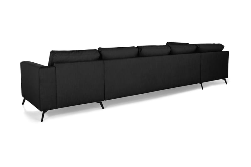 Ocean Lyx U-soffa med Schäslong Vänster - Linnesvart - U-soffa