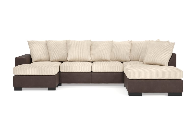 Ocean U-soffa Vänster Bonded Leather - Beige | Brun - U-soffa