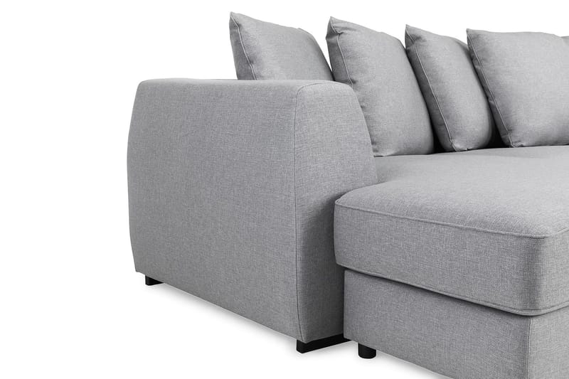 Optus 4-sits Högervänd U-formad Soffa med Divan och Schäslong i Tyg inkl Kuvertkuddar - Ljusgrå - Möbler - Soffa - U-soffa