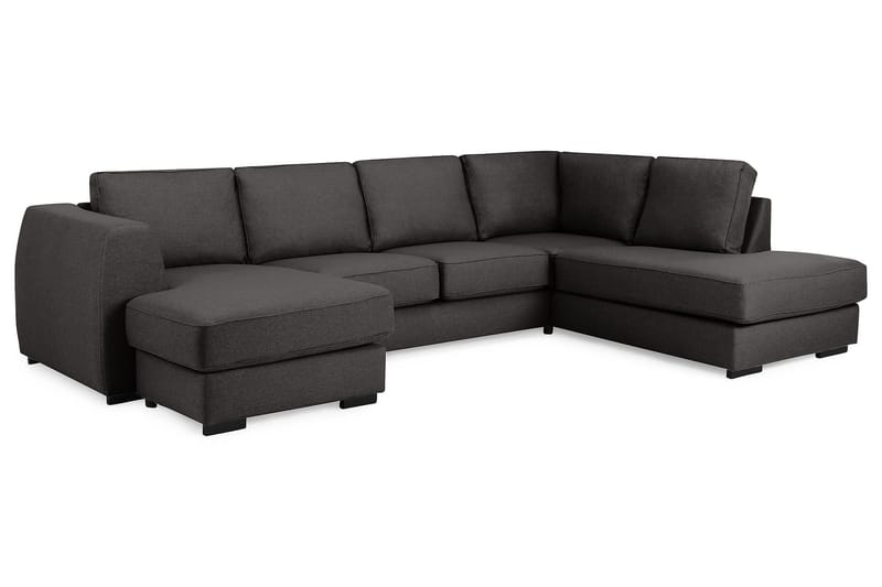Optus 4-sits Högervänd U-formad Soffa med Divan och Schäslong i Tyg - Mörkgrå - Möbler - Soffa - U-soffa