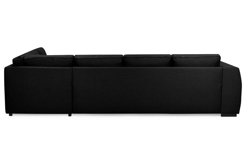 Optus 4-sits Högervänd U-formad Soffa med Divan och Schäslong i Tyg - Svart - Möbler - Soffa - U-soffa