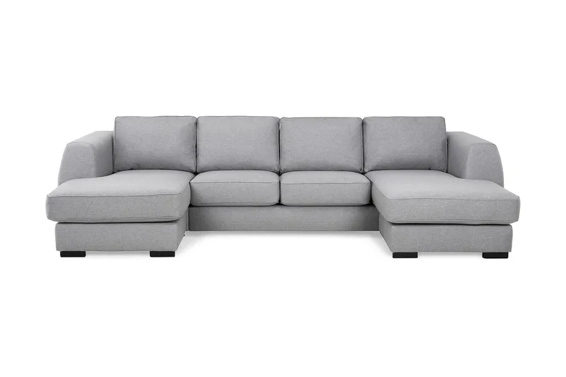 Optus 4-sits U-formad Soffa med dubbeldivan i Tyg - Ljusgrå - Möbler - Soffa - U-soffa