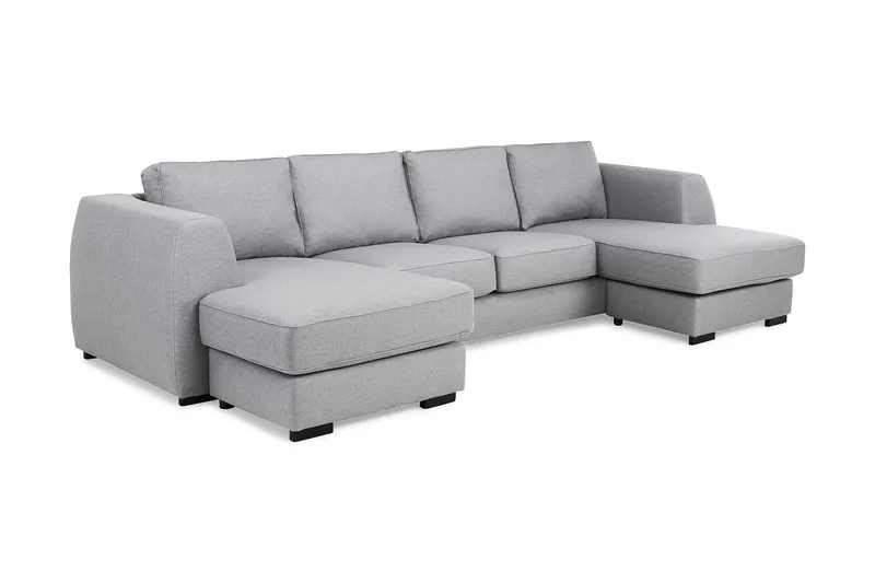 Optus 4-sits U-formad Soffa med dubbeldivan i Tyg - Ljusgrå - Möbler - Soffa - U-soffa