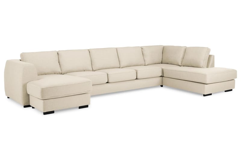 Optus 6-sits Högervänd U-formad Large Soffa med Divan och Schäslong i Tyg - Beige - Möbler - Soffa - U-soffa