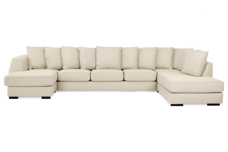 Optus 6-sits Högervänd U-formad Large Soffa med Divan och Schäslong i Tyg inkl Kuvertkuddar - Beige - Möbler - Soffa - U-soffa