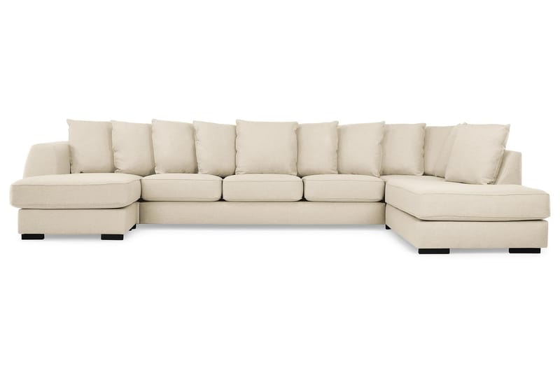 Optus 6-sits Högervänd U-formad Large Soffa med Divan och Schäslong i Tyg inkl Kuvertkuddar - Beige - Möbler - Soffa - U-soffa