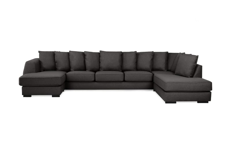 Optus 6-sits Högervänd U-formad Large Soffa med Divan och Schäslong i Tyg inkl Kuvertkuddar - Mörkgrå - Möbler - Soffa - U-soffa
