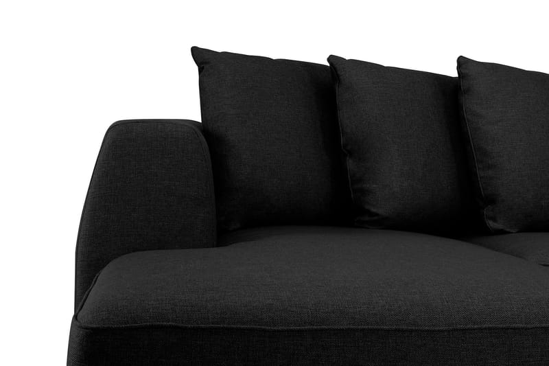 Optus 6-sits Högervänd U-formad Large Soffa med Divan och Schäslong i Tyg inkl Kuvertkuddar - Svart - Möbler - Soffa - U-soffa