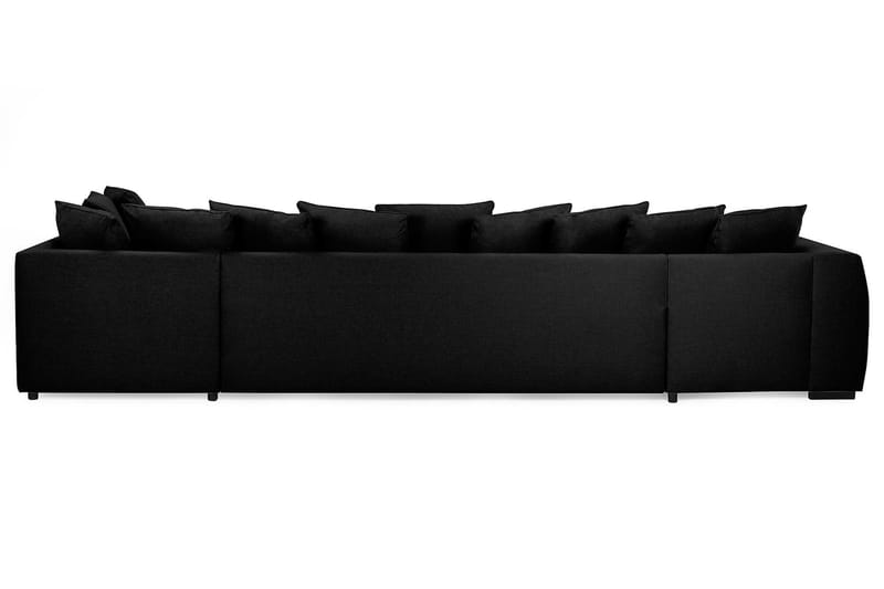 Optus 6-sits Högervänd U-formad Large Soffa med Divan och Schäslong i Tyg inkl Kuvertkuddar - Svart - Möbler - Soffa - U-soffa