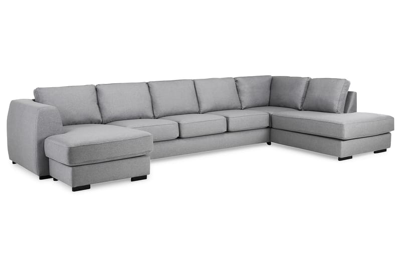 Optus 6-sits Högervänd U-formad Large Soffa med Divan och Schäslong i Tyg - Ljusgrå - Möbler - Soffa - U-soffa