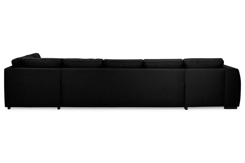 Optus 6-sits Högervänd U-formad Large Soffa med Divan och Schäslong i Tyg - Svart - Möbler - Soffa - U-soffa