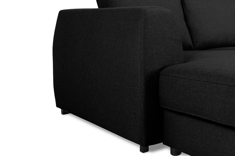 Optus 6-sits Högervänd U-formad Large Soffa med Divan och Schäslong i Tyg - Svart - Möbler - Soffa - U-soffa
