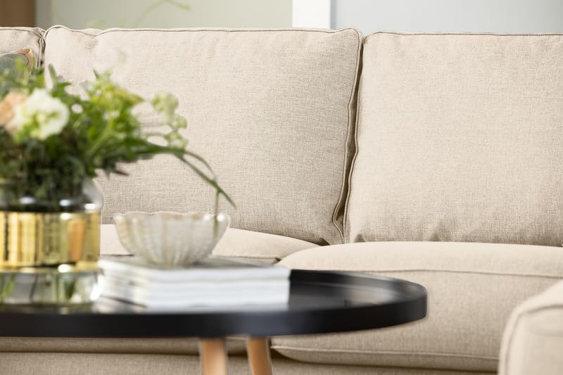 Optus 6-sits Vänstervänd U-formad Large Soffa med Divan och Schäslong i Tyg - Beige - Möbler - Soffa - U-soffa