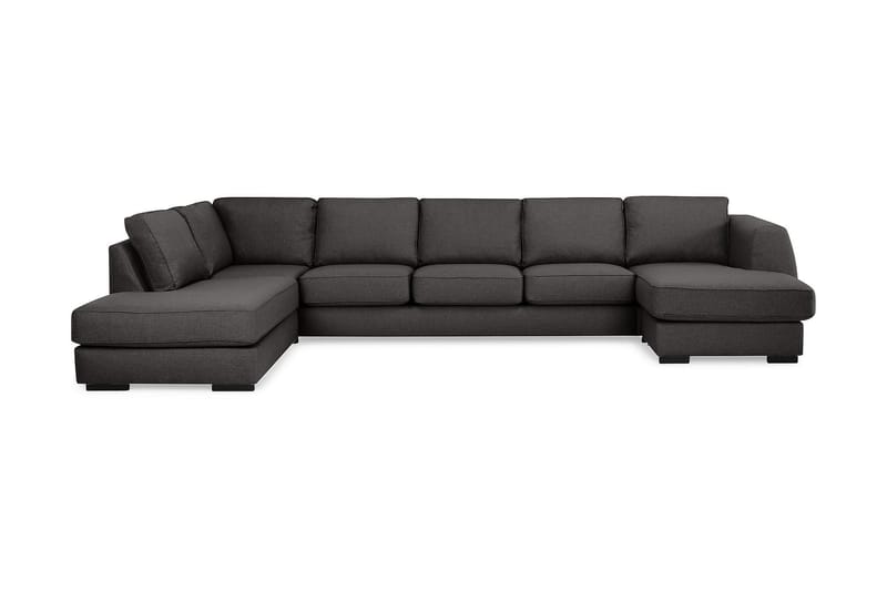 Optus 6-sits Vänstervänd U-formad Large Soffa med Divan och Schäslong i Tyg - Mörkgrå - Möbler - Soffa - U-soffa