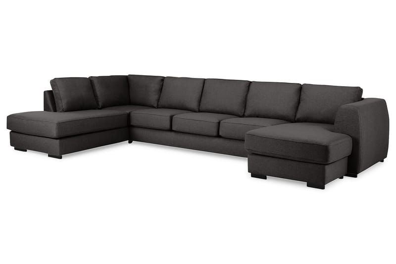 Optus 6-sits Vänstervänd U-formad Large Soffa med Divan och Schäslong i Tyg - Mörkgrå - Möbler - Soffa - U-soffa