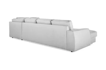 Optus Lyx 4-sits Högervänd U-formad Soffa med Divan och Schäslong i Tyg - Grå - Möbler - Soffa - U-soffa