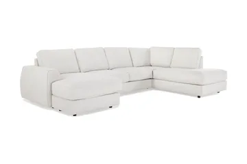 Optus Lyx 4-sits H ögervänd U-formad Soffa med Divan och Schäslong i Tyg - Ljusgrå - Möbler - Soffa - U-soffa