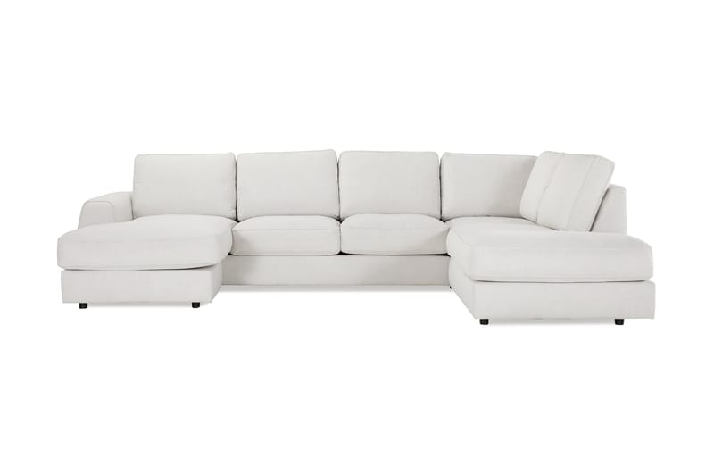 Optus Lyx 4-sits Högervänd U-formad Soffa med Divan och Schäslong i Tyg - Ljusgrå - Möbler - Soffa - U-soffa