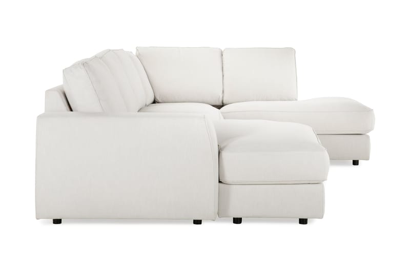 Optus Lyx 4-sits Högervänd U-formad Soffa med Divan och Schäslong i Tyg - Ljusgrå - Möbler - Soffa - U-soffa