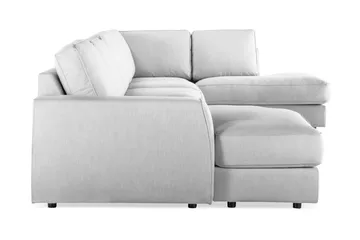 Optus Lyx 6-sits Högervänd U-formad Large Soffa med Divan och Schäslong i Tyg - Grå - Möbler - Soffa - U-soffa
