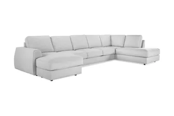 Optus Lyx 6-sits Högervänd U-formad Large Soffa med Divan och Schäslong i Tyg - Grå - Möbler - Soffa - U-soffa