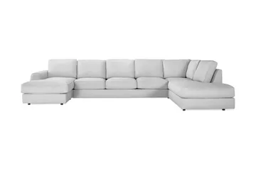 Optus Lyx 6-sits Högervänd U-formad Large Soffa med Divan och Schäslong i Tyg - Grå - Möbler - Soffa - U-soffa