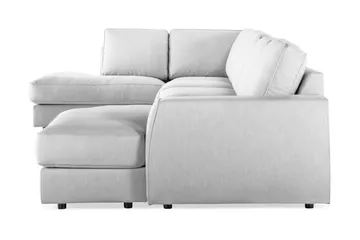 Optus Lyx 6-sits Vänstervänd U-formad Large Soffa med Divan och Schäslong i Tyg - Grå - Möbler - Soffa - U-soffa