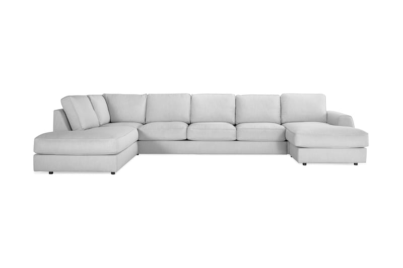 Optus Lyx 6-sits Vänstervänd U-formad Large Soffa med Divan och Schäslong i Tyg - Grå - Möbler - Soffa - U-soffa
