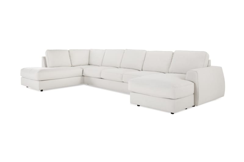 Optus Lyx 6-sits Vänstervänd U-formad Large Soffa med Divan och Schäslong i Tyg - Ljusgrå - Möbler - Soffa - U-soffa
