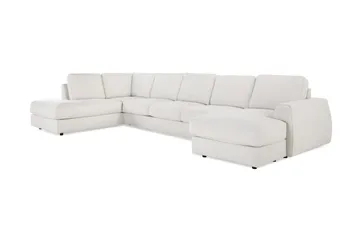 Optus Lyx 6-sits Vänstervänd U-formad Large Soffa med Divan och Schäslong i Tyg - Ljusgrå - Möbler - Soffa - U-soffa