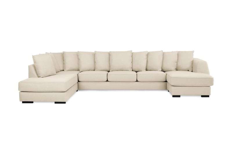 Optus U-soffa Large med Divan Höger inkl Kuvertkuddar - Beige - U-soffa