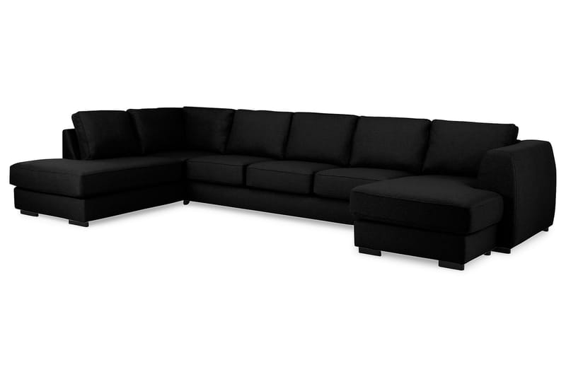 Optus U-soffa Large med Divan Höger - Svart - U-soffa