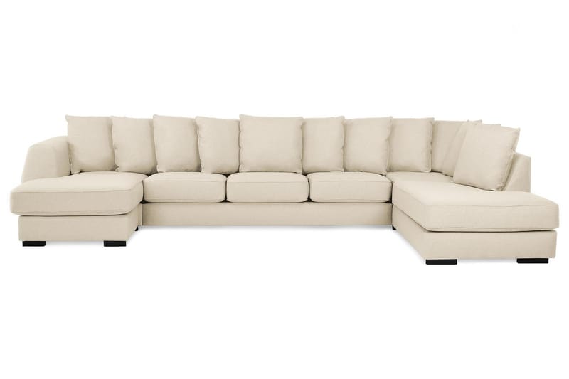 Optus U-soffa Large med Divan Vänster inkl Kuvertkuddar - Beige - U-soffa