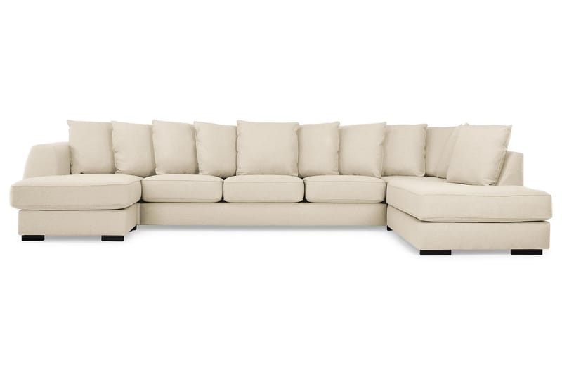 Optus U-soffa Large med Divan Vänster inkl Kuvertkuddar - Beige - U-soffa