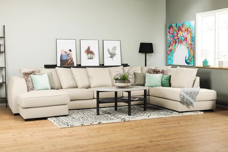 Optus U-soffa Large med Divan Vänster inkl Kuvertkuddar - Beige - Möbler - Soffa - U-soffa