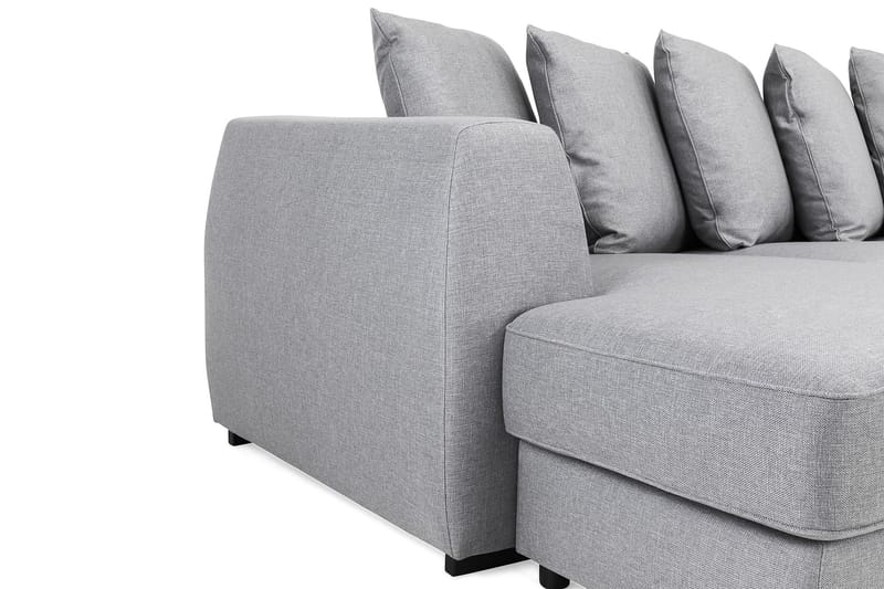 Optus U-soffa Large med Divan Vänster inkl Kuvertkuddar - Ljusgrå - U-soffa
