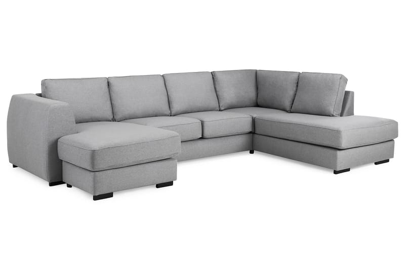 Optus U-soffa med Divan Vänster - Ljusgrå - U-soffa