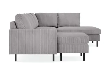 Peppe 4-sits Högervänd U-formad Soffa med Divan och Schäslong i Manchester - Mörkgrå - Möbler - Soffa - U-soffa