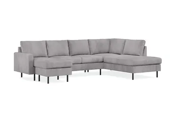 Peppe 4-sits Högervänd U-formad Soffa med Divan och Schäslong i Manchester - Mörkgrå - Möbler - Soffa - U-soffa