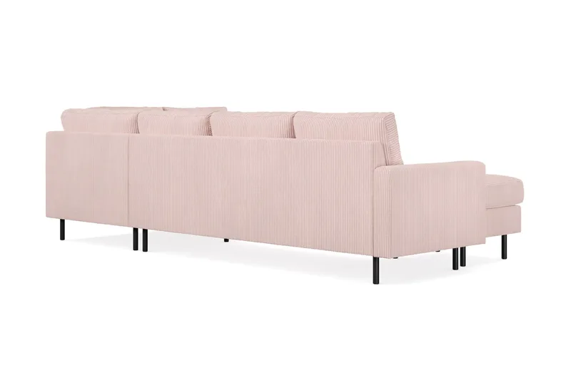 Peppe 4-sits Högervänd U-formad Soffa med Divan och Schäslong i Manchester - Rosa - Möbler - Soffa - U-soffa