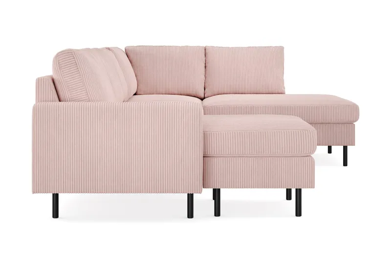 Peppe 4-sits Högervänd U-formad Soffa med Divan och Schäslong i Manchester - Rosa - Möbler - Soffa - U-soffa