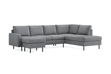 Peppe 4-sits Högervänd U-formad Soffa med Divan och Schäslong i Tyg - Ljusgrå - Möbler - Soffa - U-soffa