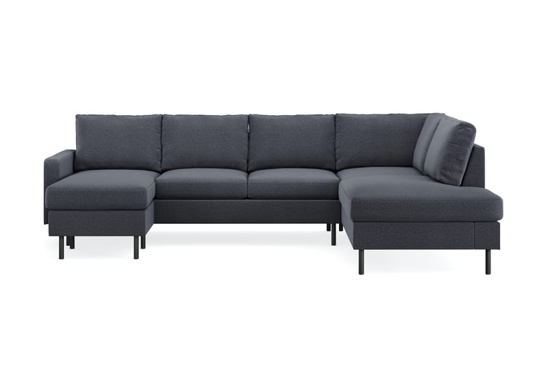 Peppe 4-sits Högervänd U-formad Soffa med Divan och Schäslong i Tyg - Mörkgrå - Möbler - Soffa - U-soffa