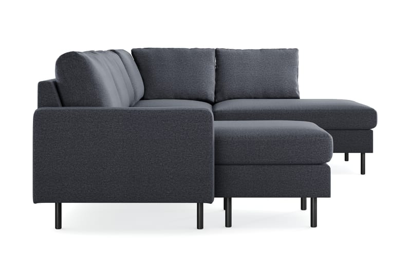 Peppe 4-sits Högervänd U-formad Soffa med Divan och Schäslong i Tyg - Mörkgrå - Möbler - Soffa - U-soffa