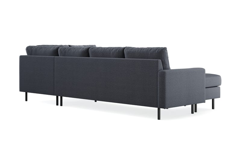 Peppe 4-sits Högervänd U-formad Soffa med Divan och Schäslong i Tyg - Mörkgrå - Möbler - Soffa - U-soffa