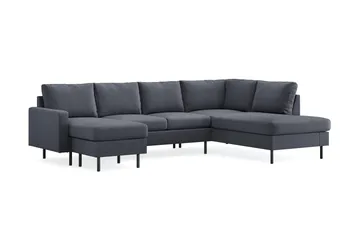 Peppe 4-sits Högervänd U-formad Soffa med Divan och Schäslong i Tyg - Mörkgrå - Möbler - Soffa - U-soffa