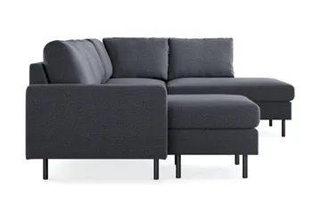 Peppe 4-sits Högervänd U-formad Soffa med Divan och Schäslong i Tyg - Mörkgrå - Möbler - Soffa - U-soffa
