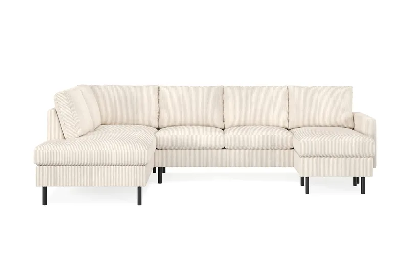 Peppe 4-sits Vänstervänd U-formad Soffa med Divan och Schäslong i Manchester - Beige - Möbler - Soffa - U-soffa